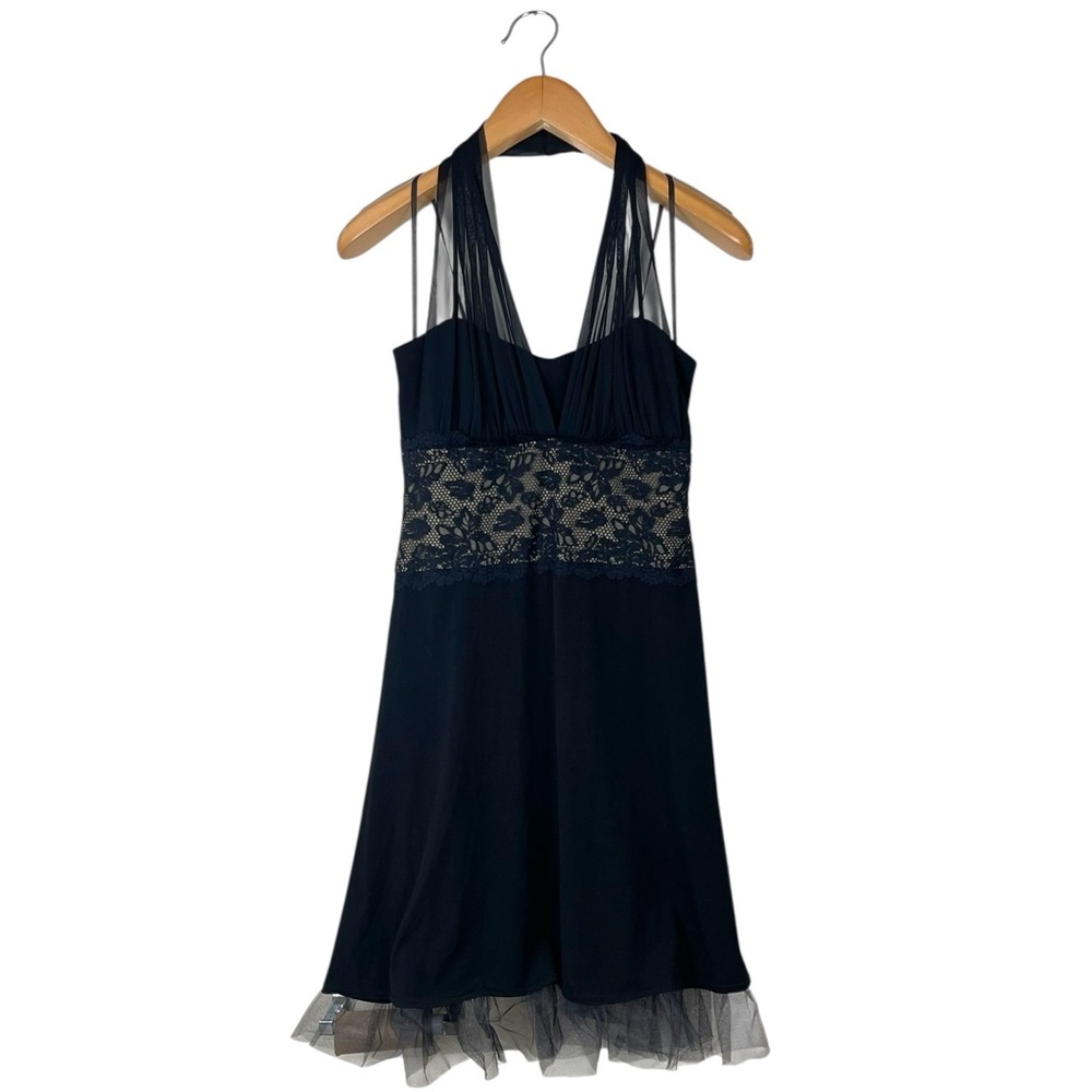 Vintage Y2K Jodi Kristopher Large Babydoll Halter Mini Dress Fairy Grunge Goth